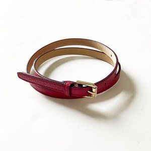 COLE HAAN Slim leather belt, Magenta, Size S